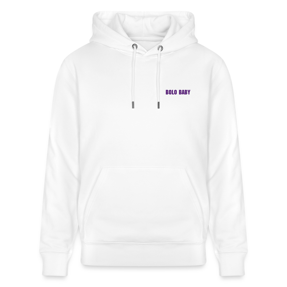 FOOD LOVE Unisex Bio Hoodie Bolo Stile - Weiß