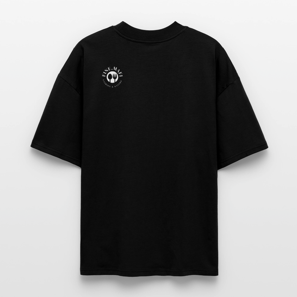 FINE MAFI Oversized Unisex Bio T-Shirt Mise En Place Heart - Schwarz