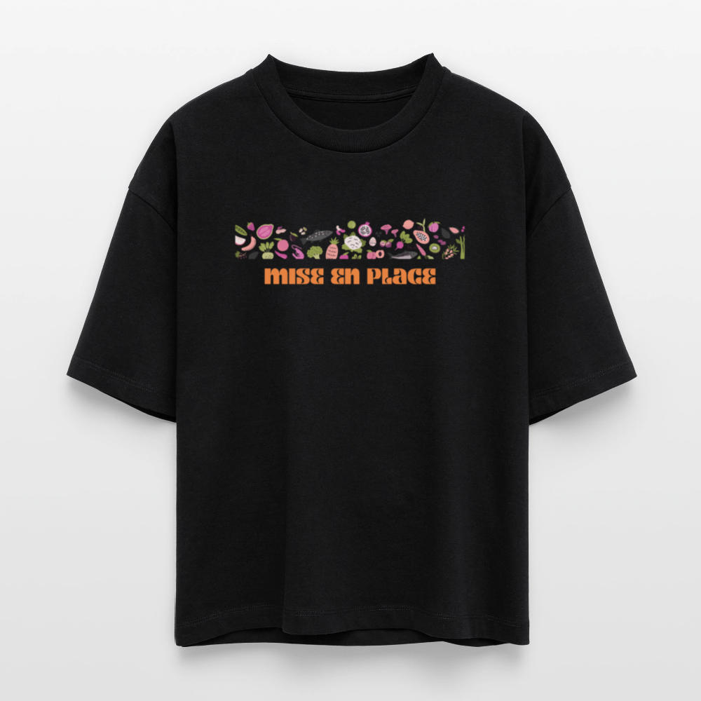 FINE MAFI Frauen Boxy Bio-T-Shirt Mise En Place Bunt - Schwarz