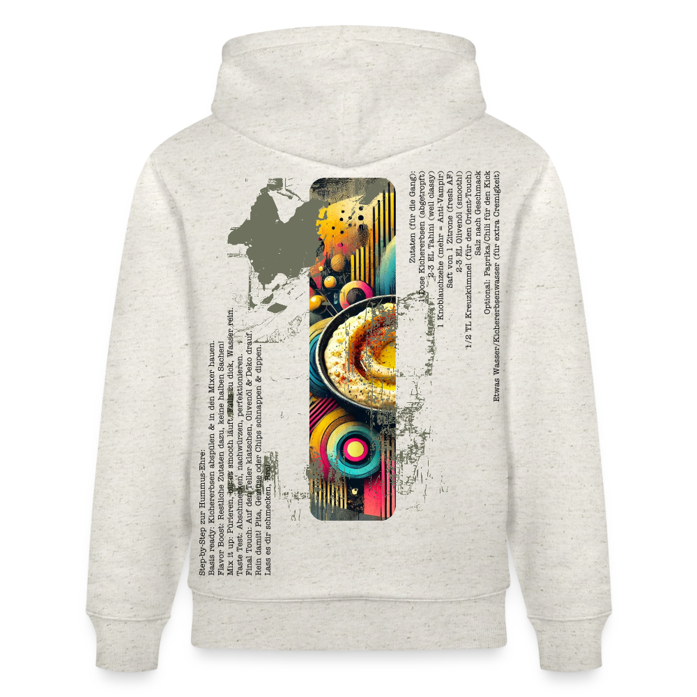 FOOD LOVE Unisex Bio-Hoodie Hummus - Beige meliert