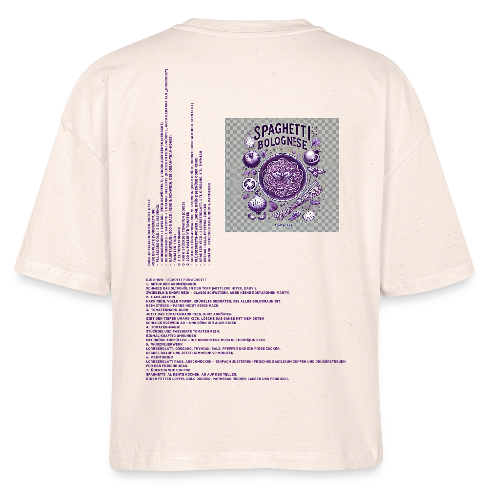 FINE.MAFI Frauen Boxy Bio-T-Shirt Bolo - Weißgrau
