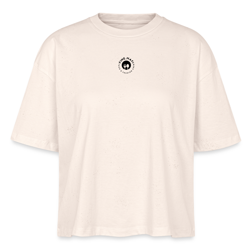 FOOD LOVE Frauen Boxy Bio-T-Shirt Hummus - Naturweiß
