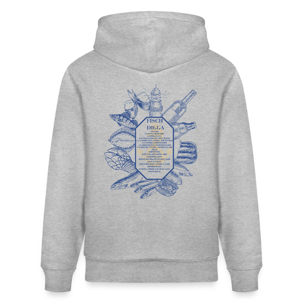FOOD LOVE Unisex Bio-Hoodie DIGGA - Grau meliert