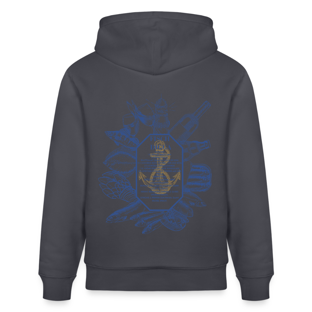 FOOD LOVE Unisex Bio-Hoodie DIGGA - Indigoblau