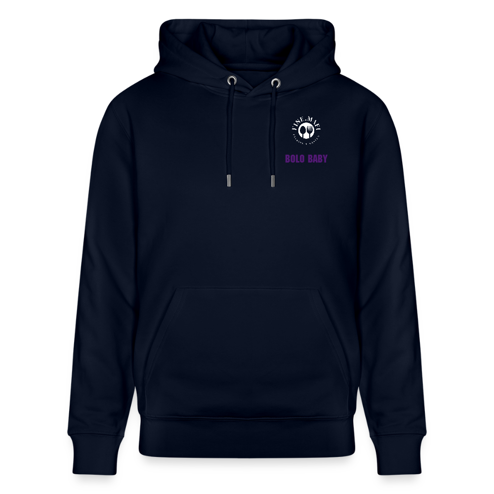 FOOD LOVE Unisex Bio Hoodie Bolo Stile - Navy