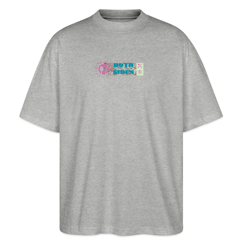 FINE.MAFI Oversized Unisex Bio T-Shirt Both Sides Fish - Grau meliert