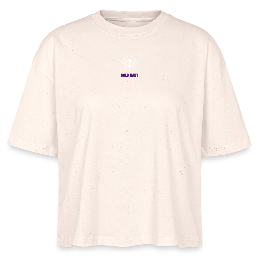FINE.MAFI Frauen Boxy Bio-T-Shirt Bolo - Weißgrau