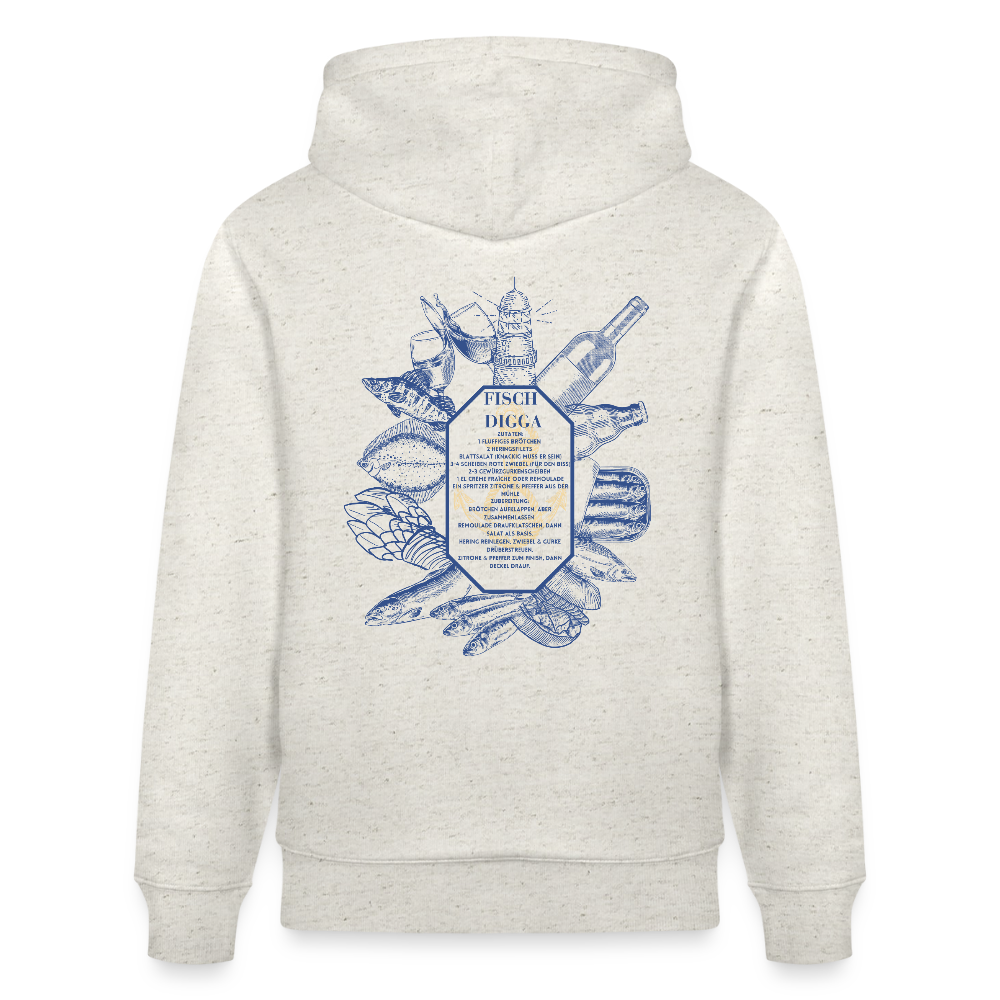 FOOD LOVE Unisex Bio-Hoodie DIGGA - Beige meliert