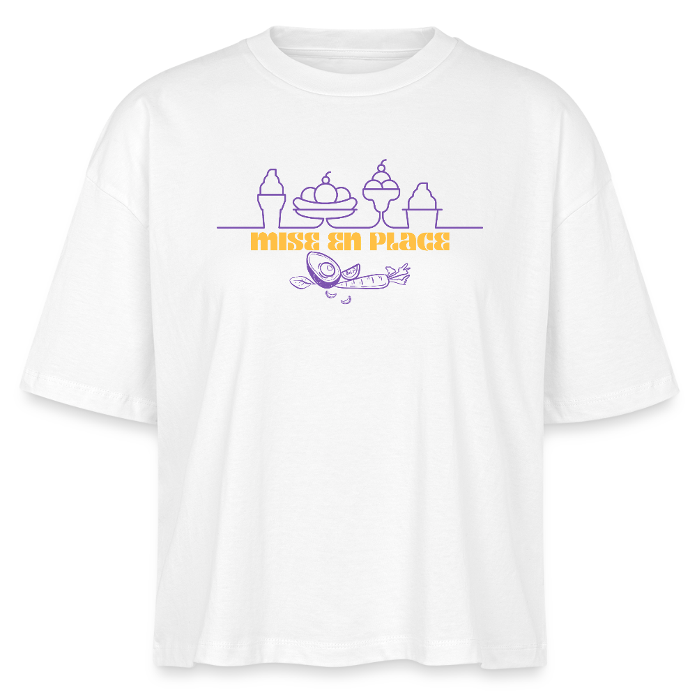 FINE MAFI Frauen Boxy Bio-T-Shirt Mise En Place Ice - Weiß