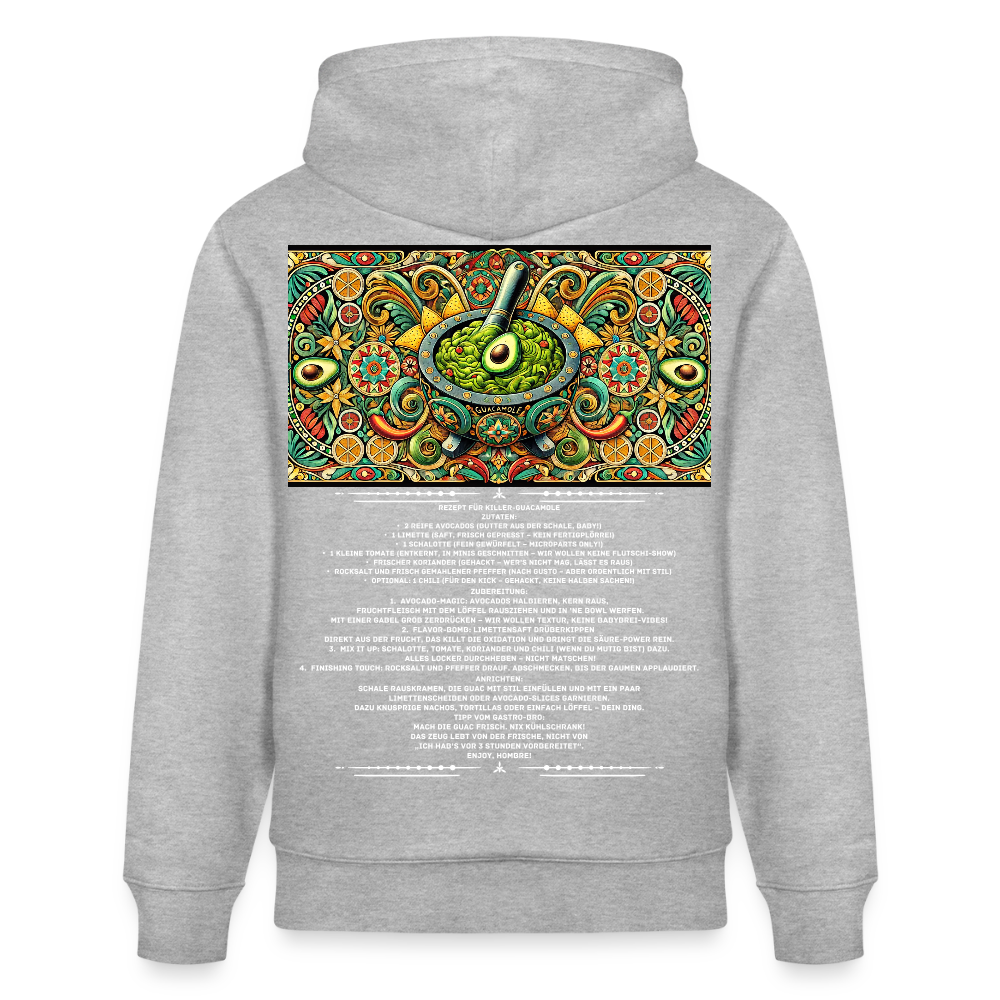 FOOD LOVE Unisex Bio-Hoodie Guaca - Grau meliert