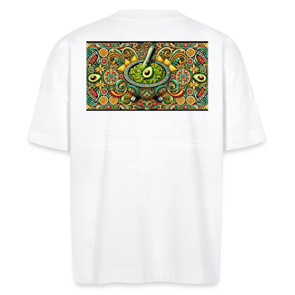 FOOD LOVE Unisex Oversize Bio-T-Shirt Guaca - Weiß