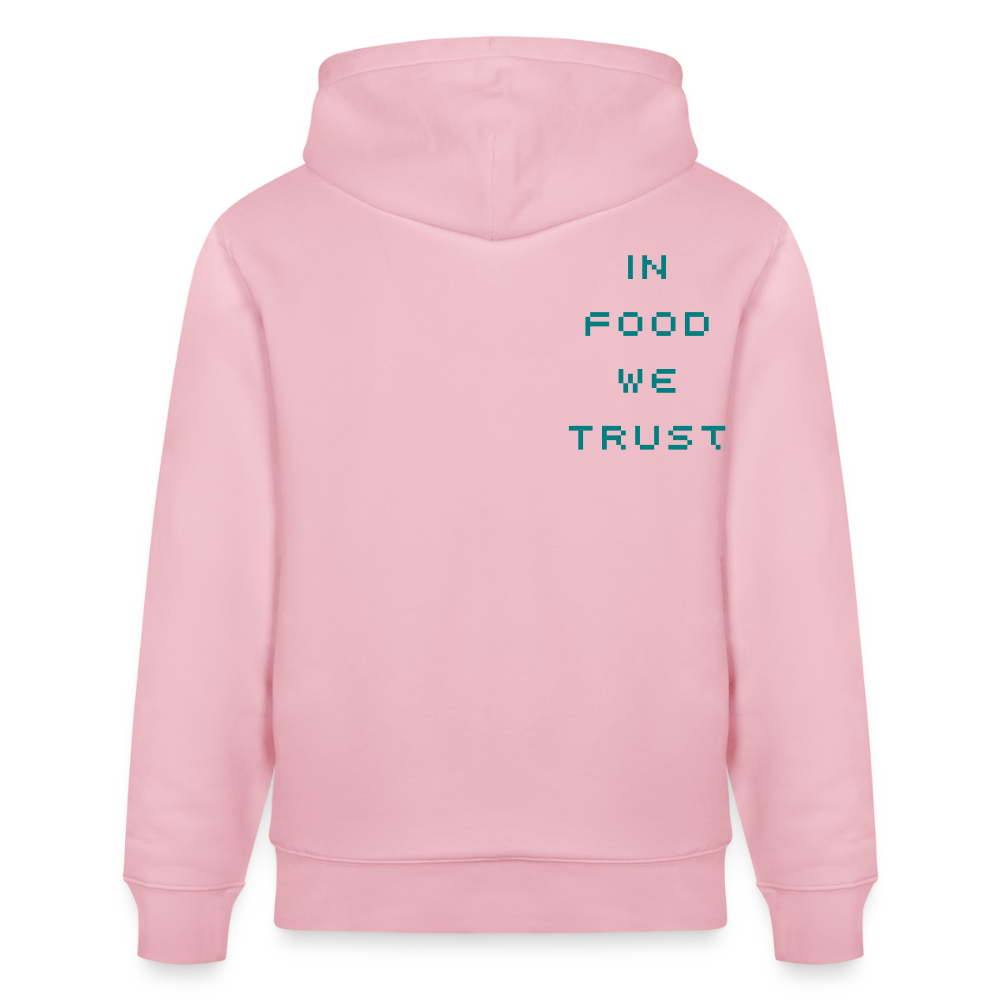 FINE.MAFI in Food we Trust Unisex Organic Hoodie - Hellrosa