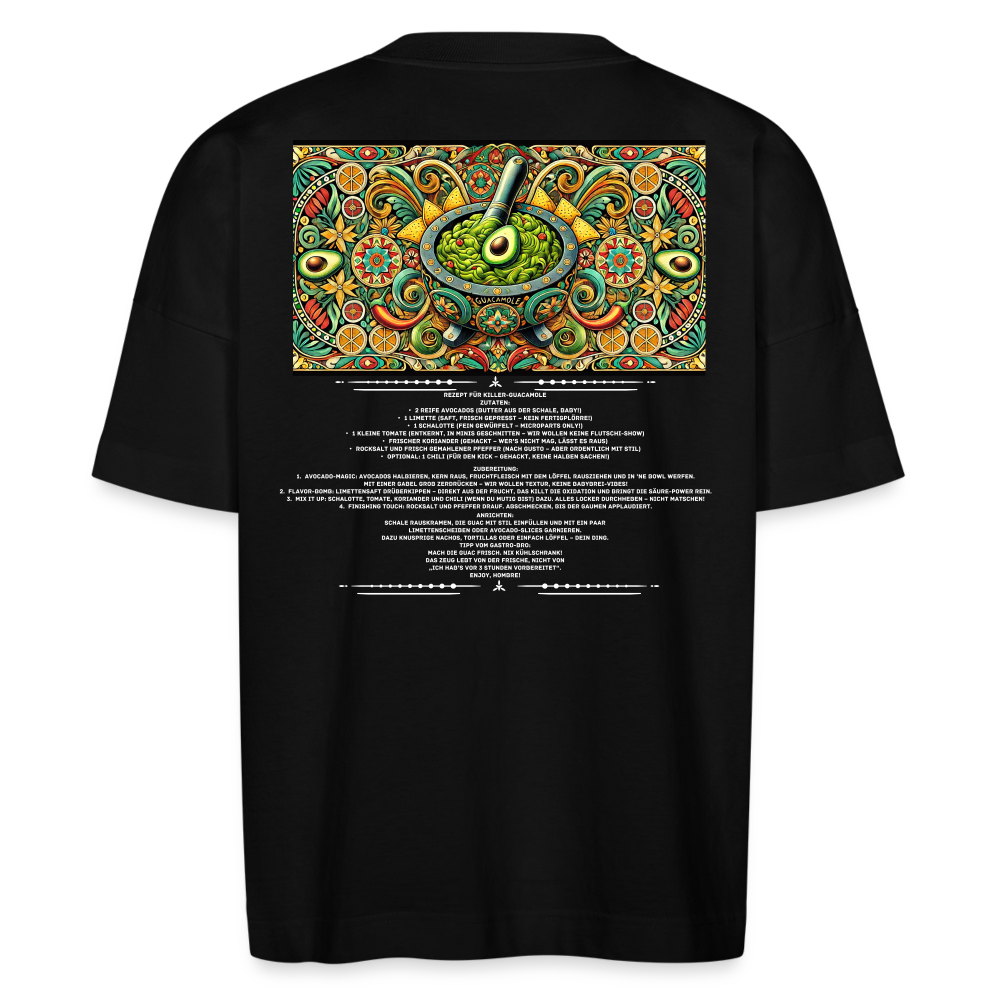 FOOD LOVE Unisex Oversize Bio-T-Shirt Guaca - Schwarz