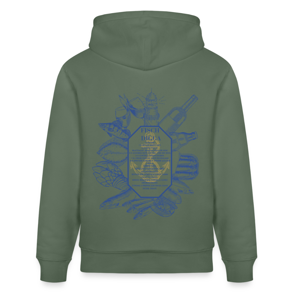 FOOD LOVE Unisex Bio-Hoodie DIGGA - Tanngrün