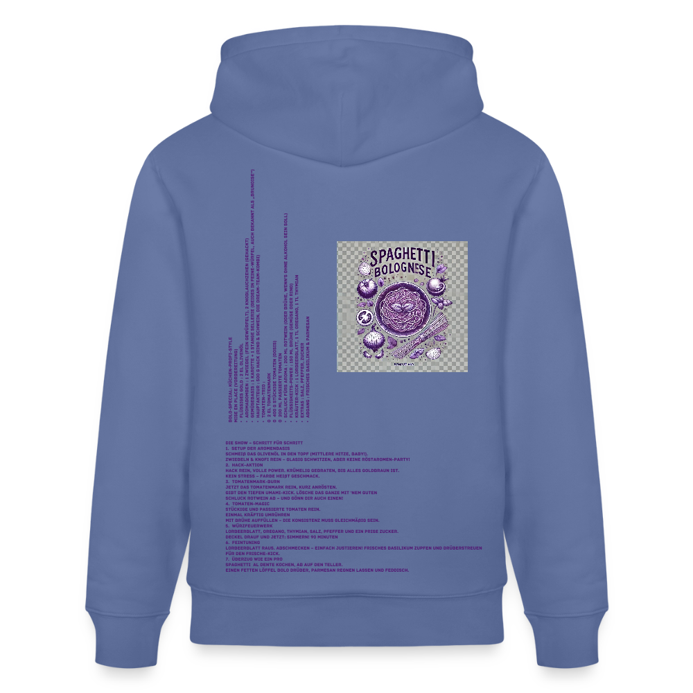 FOOD LOVE Unisex Bio Hoodie Bolo Stile - Blau