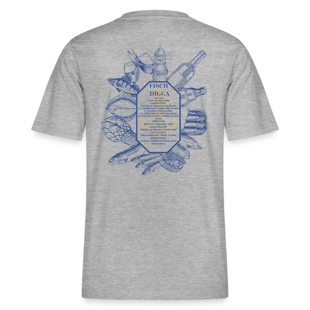 FOOD LOVE Relaxed Fit Unisex Bio-T-Shirt DIGGA - Grau meliert
