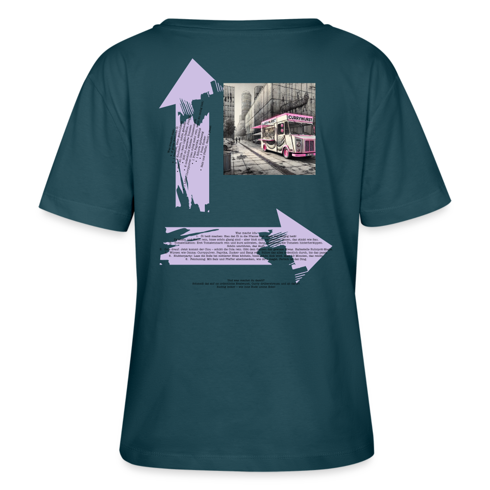 FOOD LOVE Frauen Bio-T-Shirt CW - Dunkles Petrol