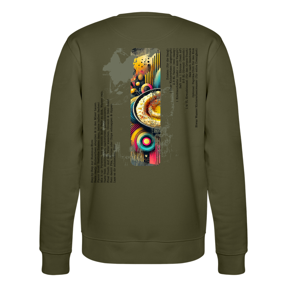 FOOD LOVE Unisex Oversize Bio-Sweatshirt Hummus - Khaki