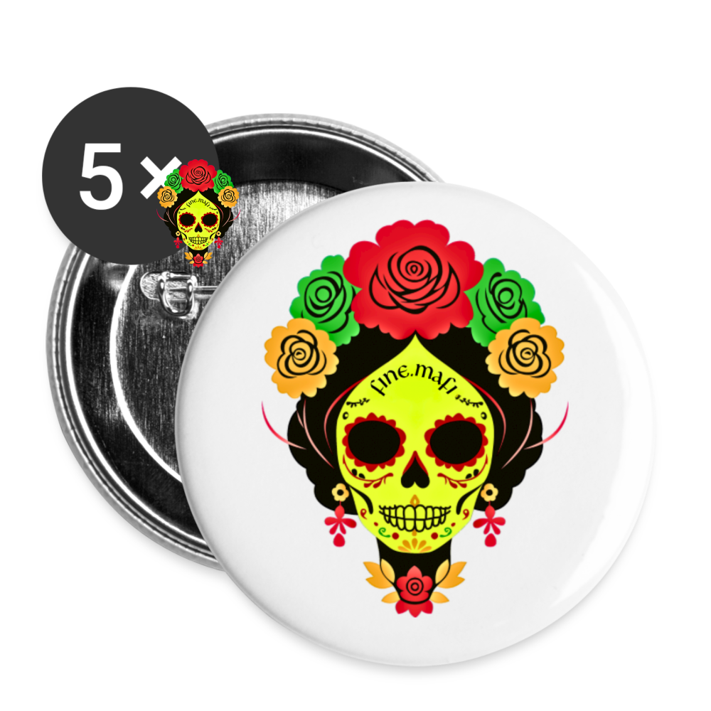 Buttons mittel 32 mm (5er Pack) - Weiß