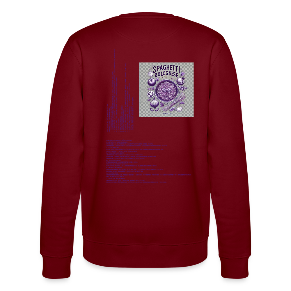FOOD LOVE Collection Unisex Bio-Sweatshirt Bolo - Burgunderrot
