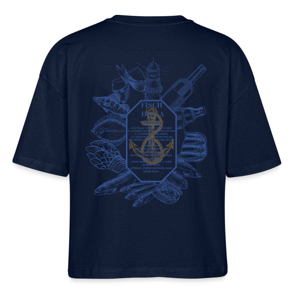 FOOD LOVE Frauen Boxy Bio-T-Shirt DIGGA - Navy