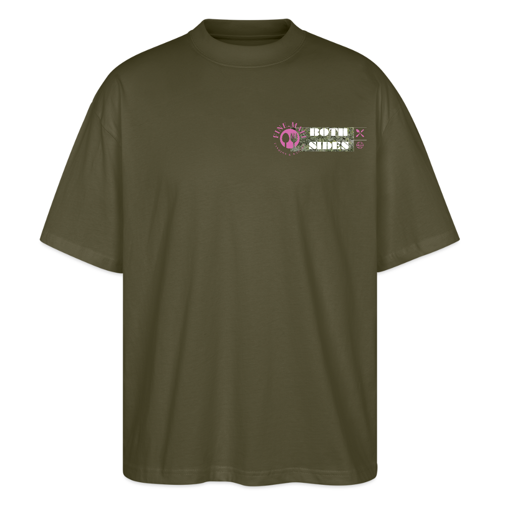 FINE.MAFI Oversized Unisex Bio T-Shirt Both Sides Pig - Khaki