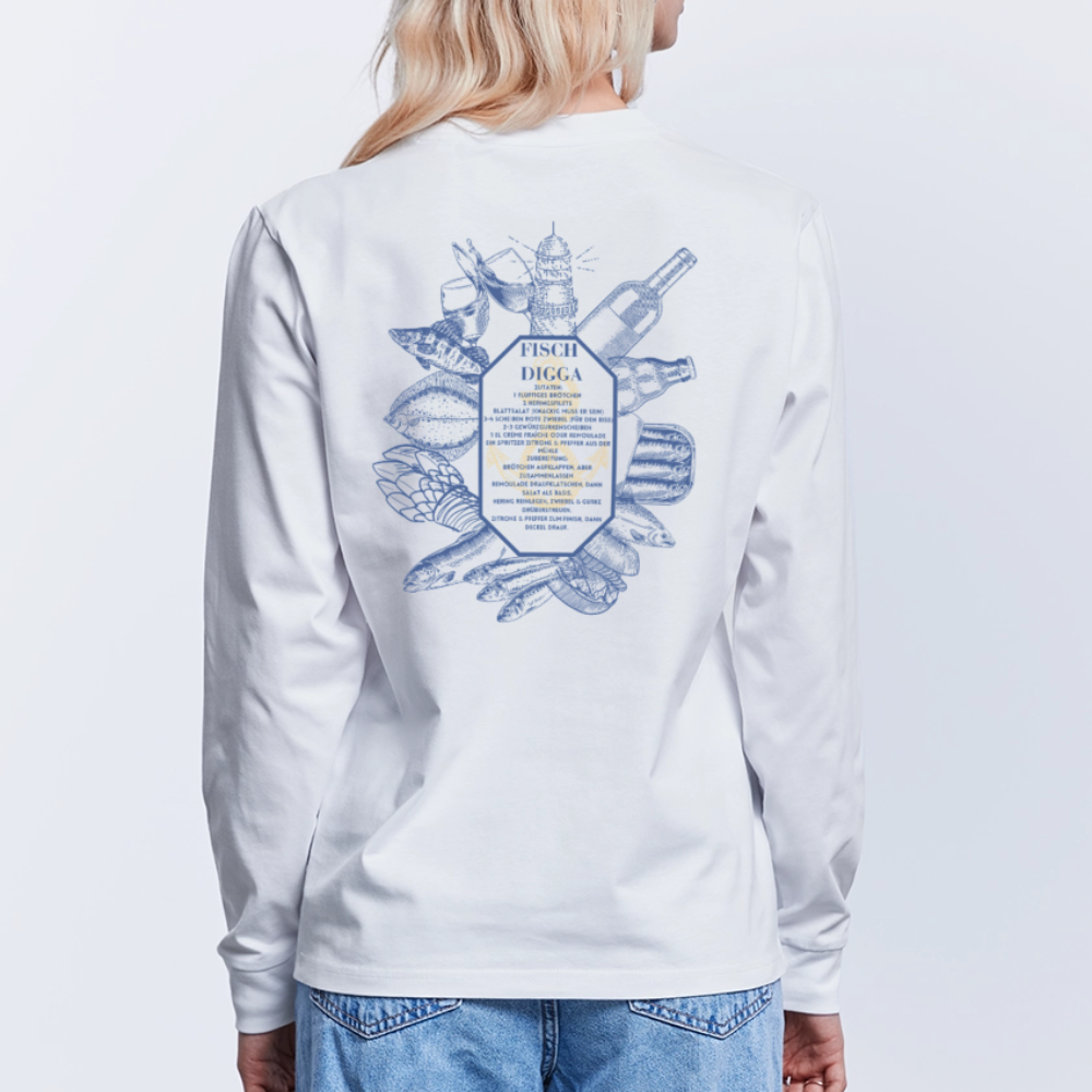 FOOD LOVE Unisex Bio-Langarmshirt Digga - Weiß