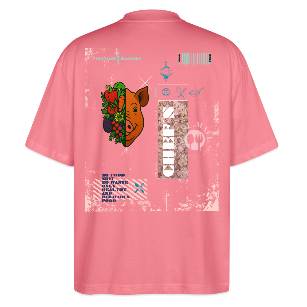 FINE.MAFI Oversized Unisex Bio T-Shirt Both Sides Pig - Pink