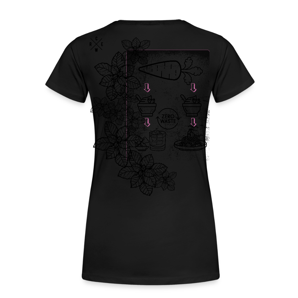 FINE.MAFI Frauen Premium Bio T-Shirt Zero Waste - Schwarz