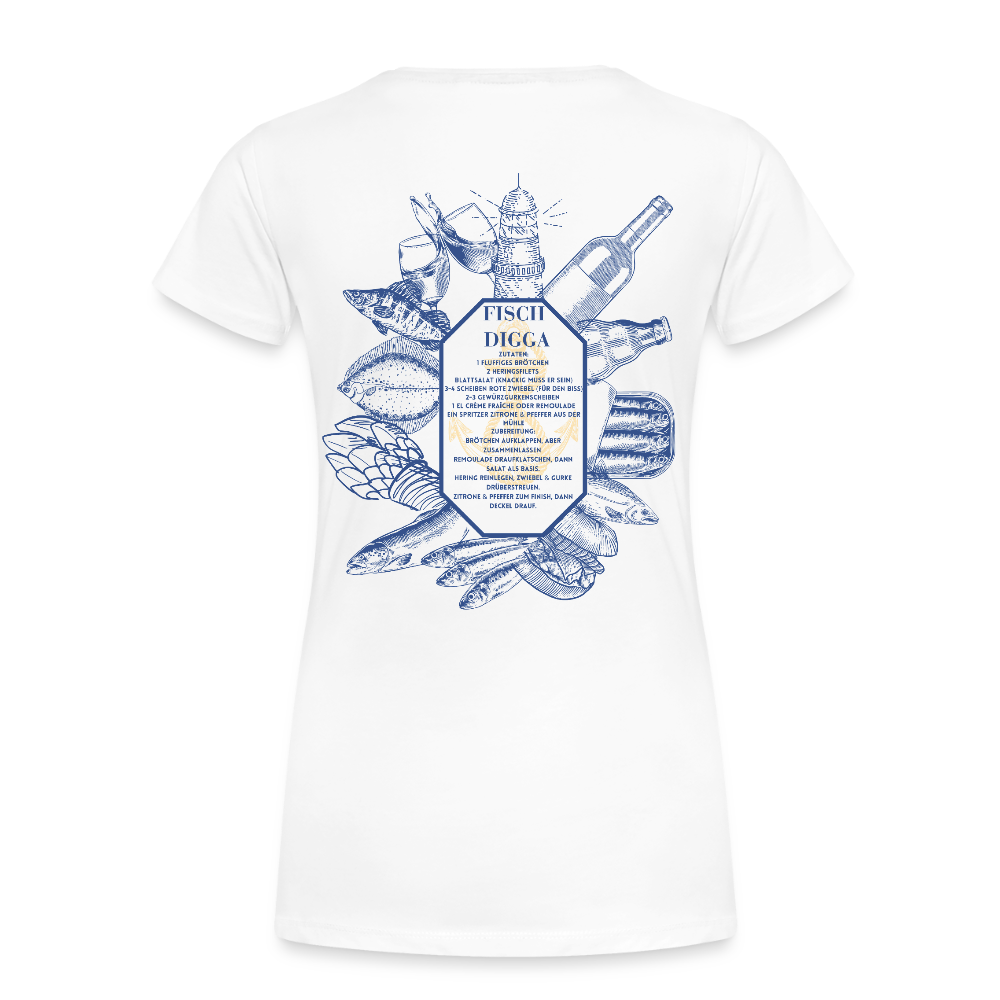 FOOD LOVE Frauen Premium Bio T-Shirt DIGGA - Weiß