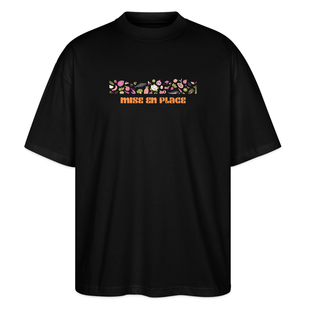 FINE MAFI Oversized Unisex Bio T-Shirt Mise En Place Bunt - Schwarz
