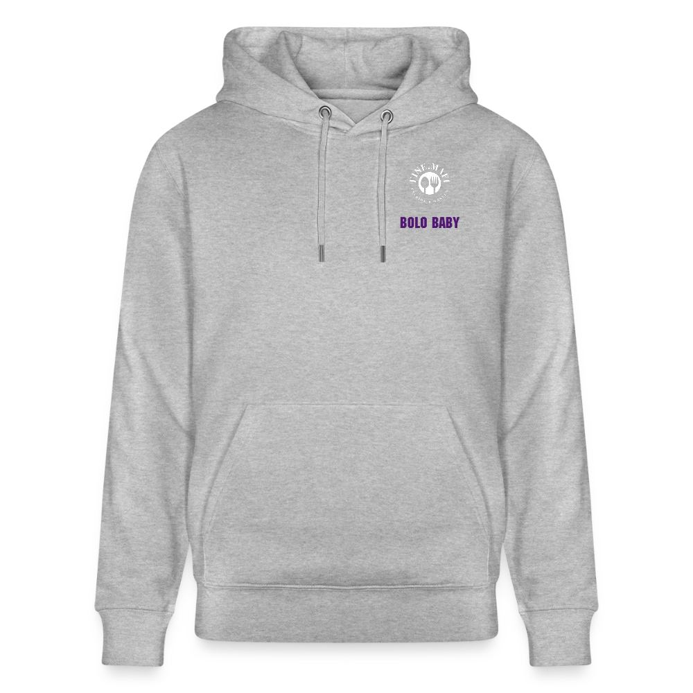 FOOD LOVE Unisex Bio Hoodie Bolo Stile - Grau meliert