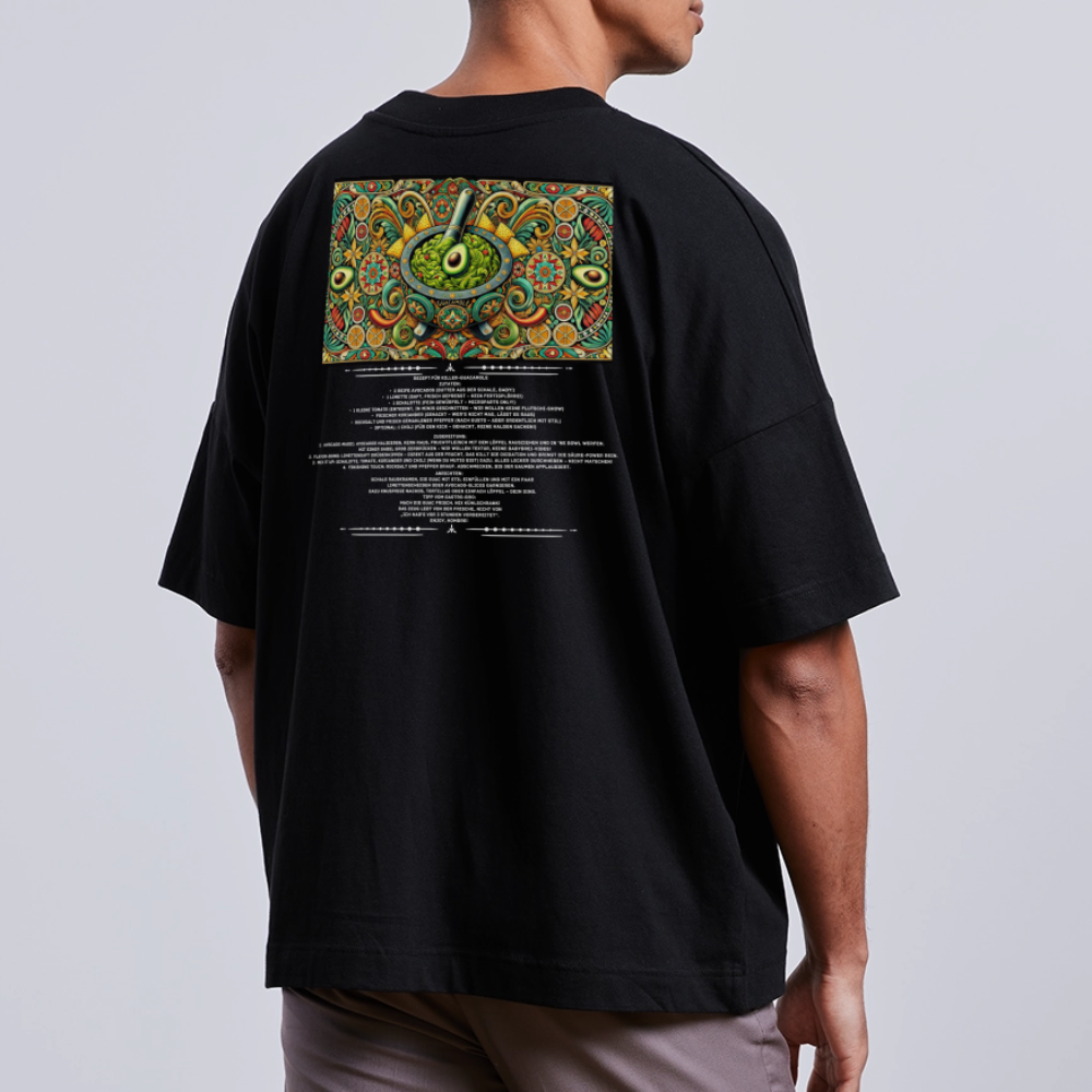 FOOD LOVE Unisex Oversize Bio-T-Shirt Guaca - Schwarz