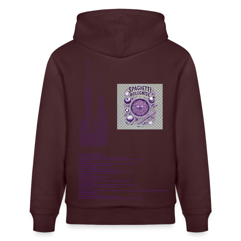 FOOD LOVE Unisex Bio Hoodie Bolo Stile - Maroon