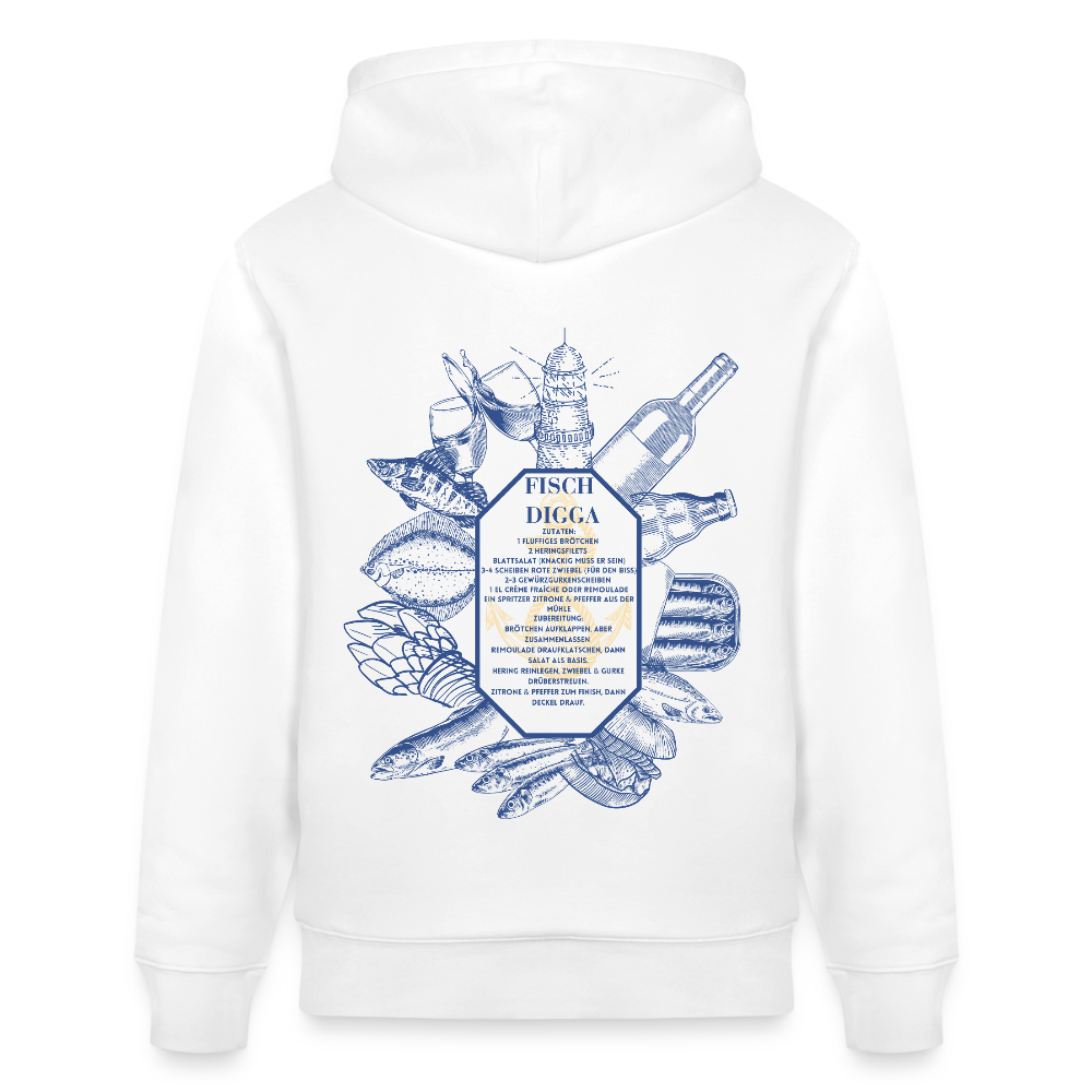 FOOD LOVE Unisex Bio-Hoodie DIGGA - Weiß