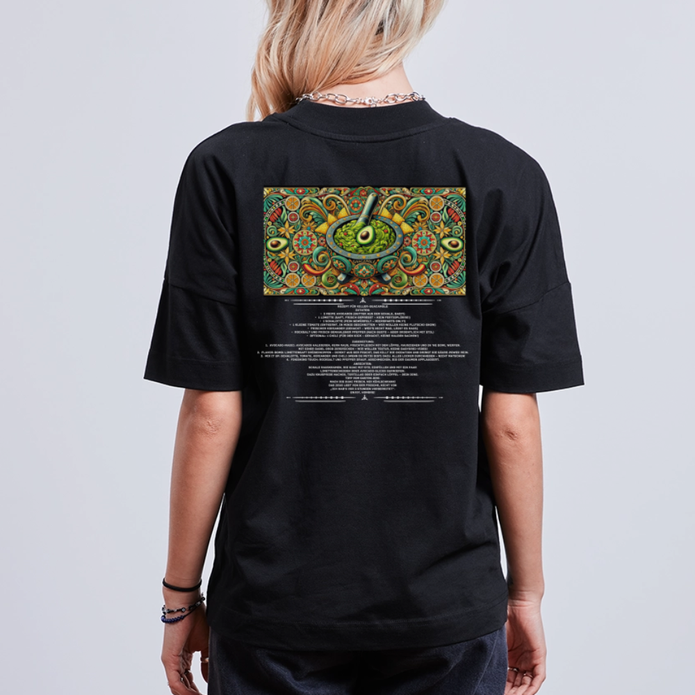 FOOD LOVE Unisex Oversize Bio-T-Shirt Guaca - Schwarz