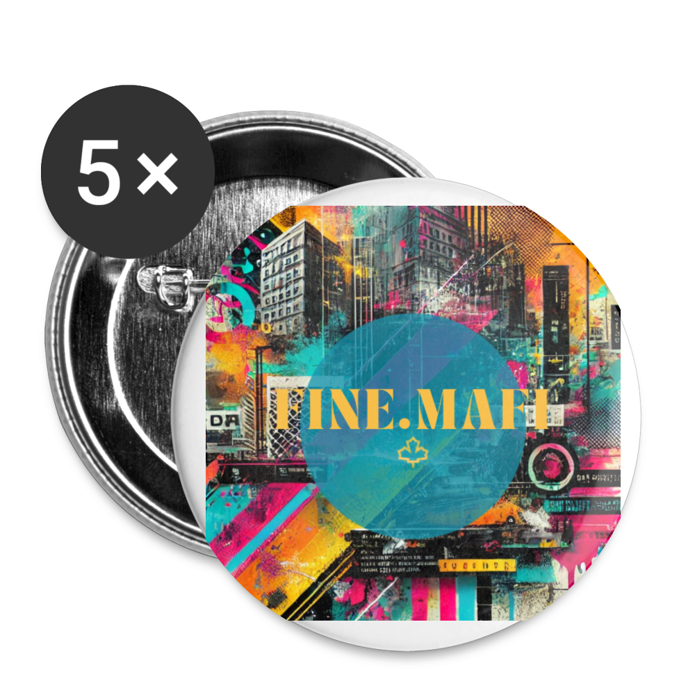 Buttons mittel 32 mm (5er Pack) - Weiß