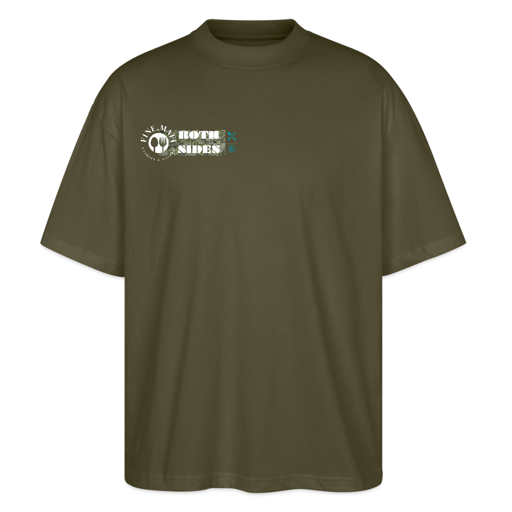 FINE.MAFI Oversized Unisex Bio T-Shirt Both Sides Cow - Khaki