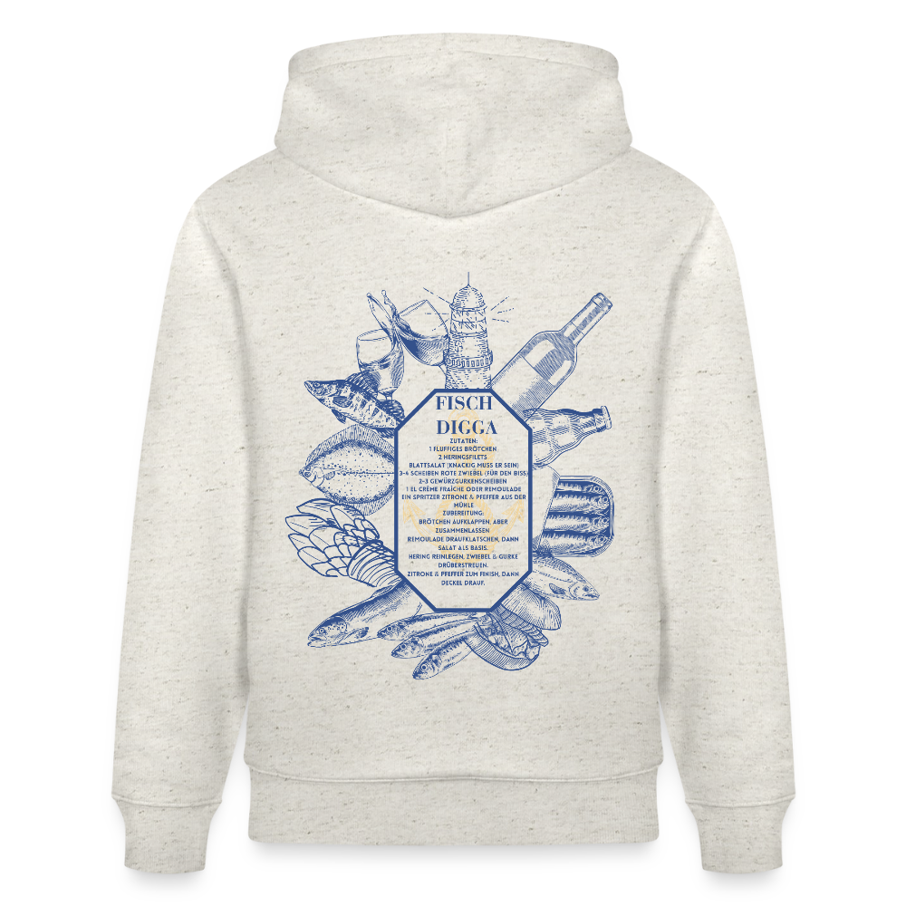 FOOD LOVE Unisex Bio-Hoodie DIGGA - Beige meliert