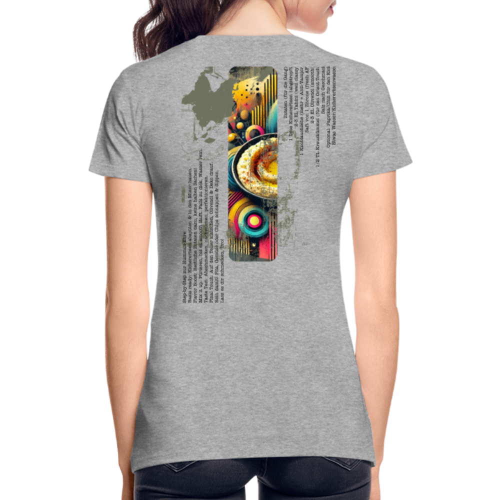 Frauen Premium Bio T-Shirt Hummus - Grau meliert