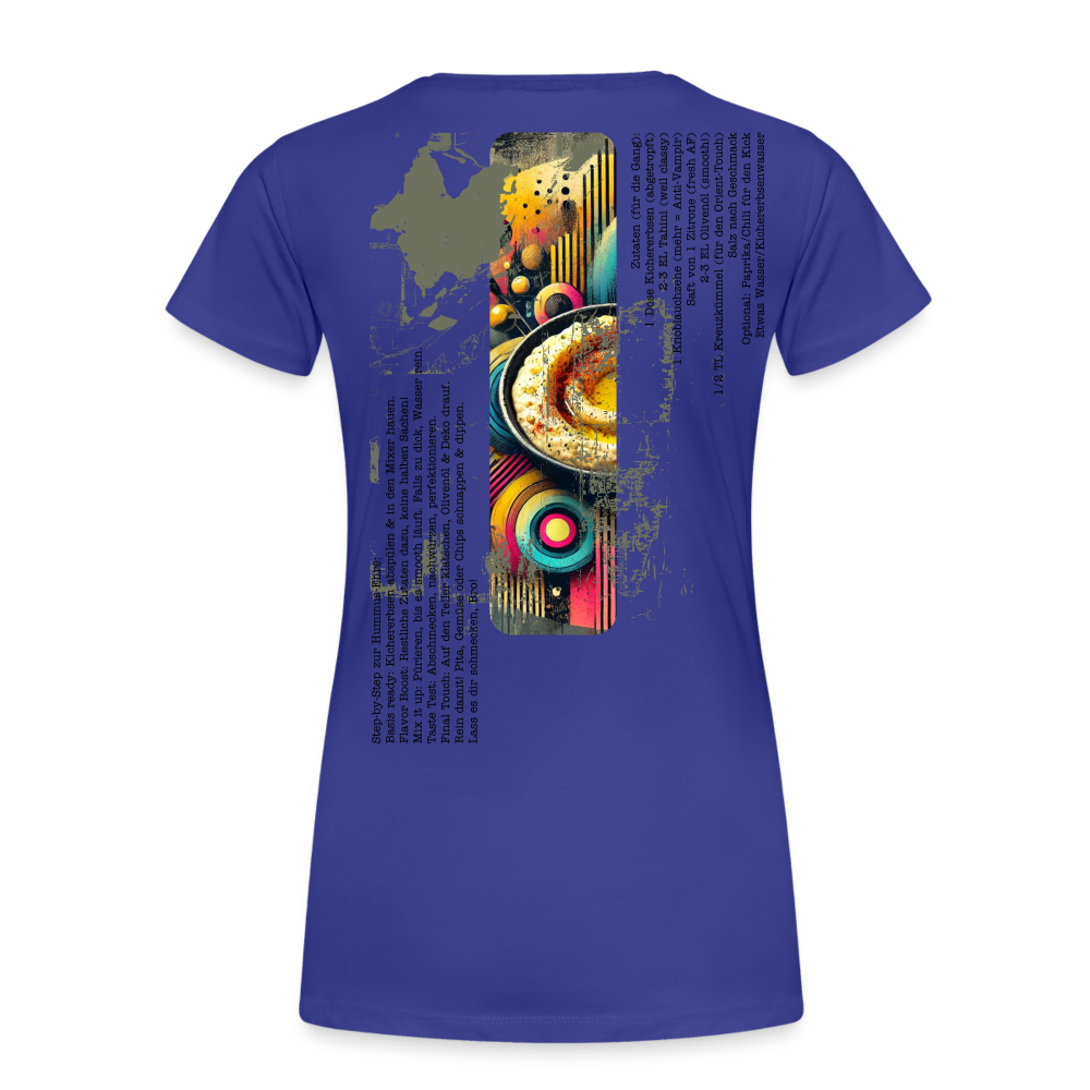 Frauen Premium Bio T-Shirt Hummus - Königsblau