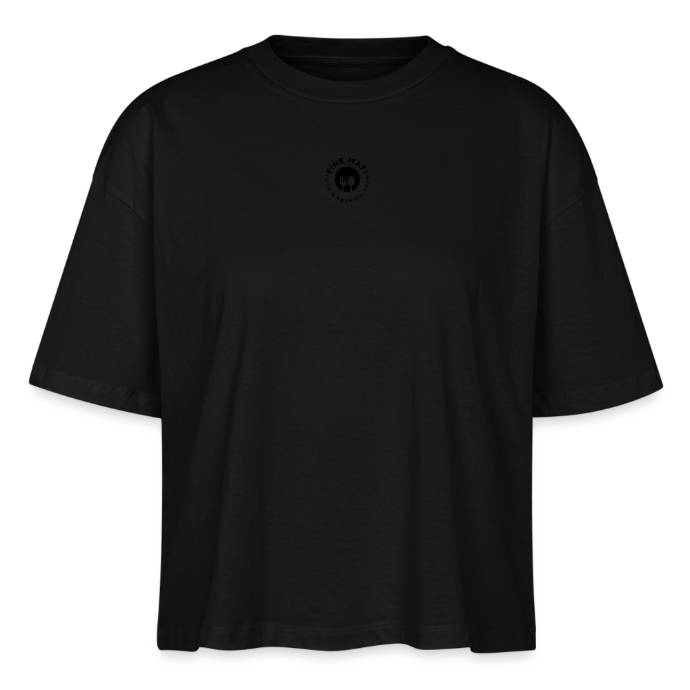 FOOD LOVE Frauen Boxy Bio-T-Shirt Hummus - Schwarz
