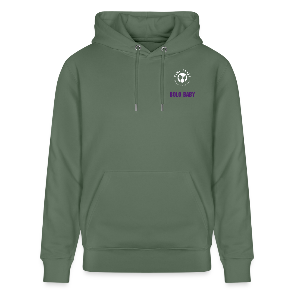 FOOD LOVE Unisex Bio Hoodie Bolo Stile - Tanngrün
