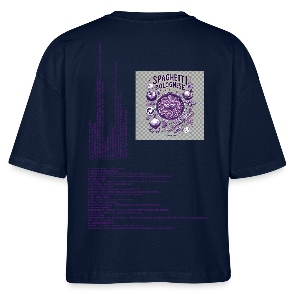 FINE.MAFI Frauen Boxy Bio-T-Shirt Bolo - Navy