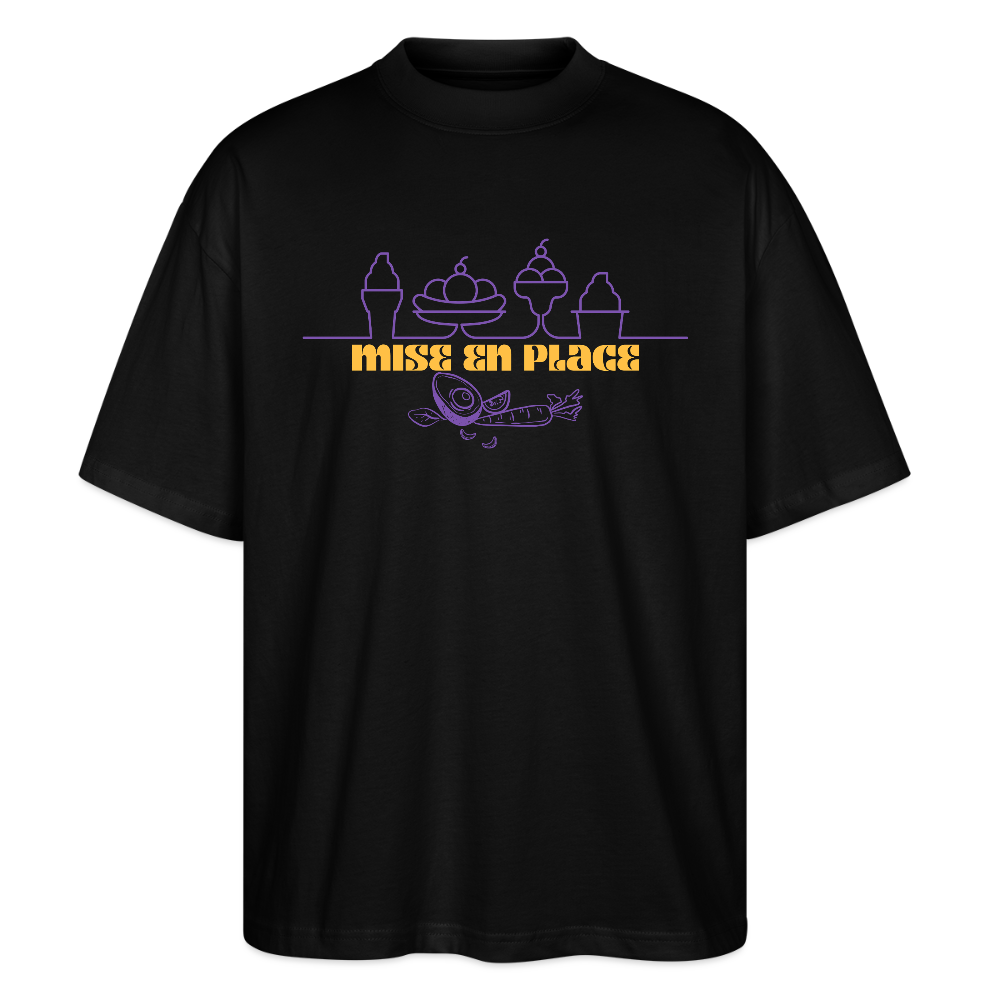 FINE MAFI Oversized Unisex Bio T-Shirt Mise En Place Ice - Schwarz