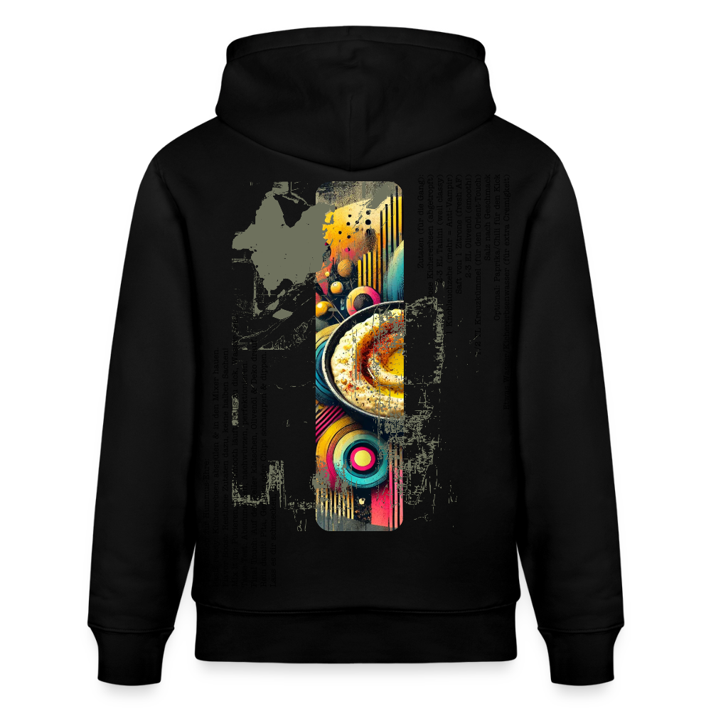 FOOD LOVE Unisex Bio-Hoodie Hummus - Schwarz