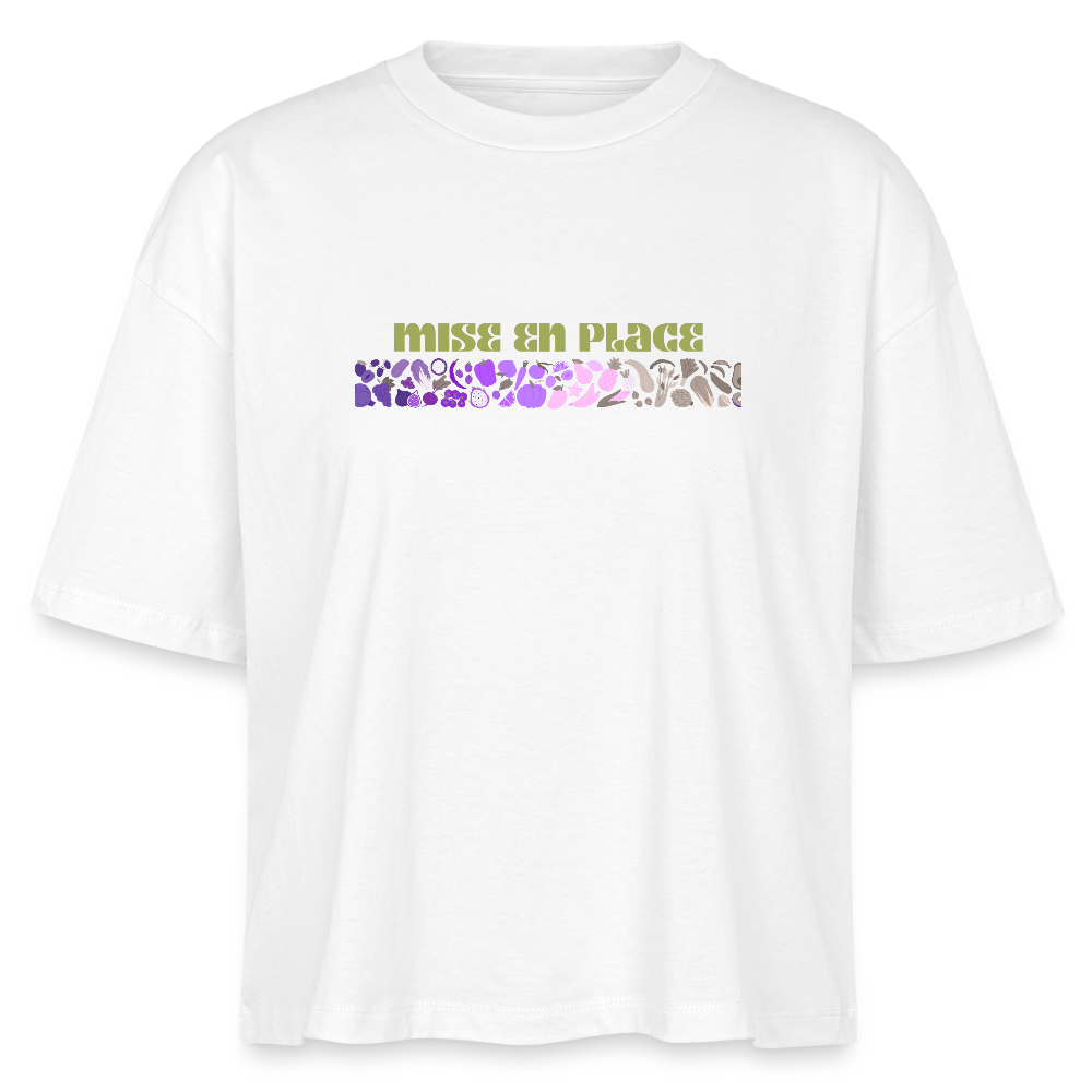 FINE MAFI Frauen Boxy Bio-T-Shirt Mise En Place - Weiß