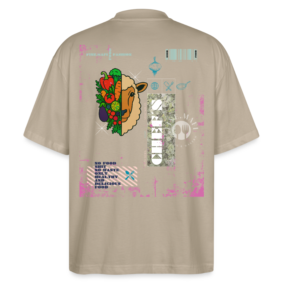 FINE.MAFI Oversized Unisex Bio T-Shirt Both Sides Lamb - Steingrau