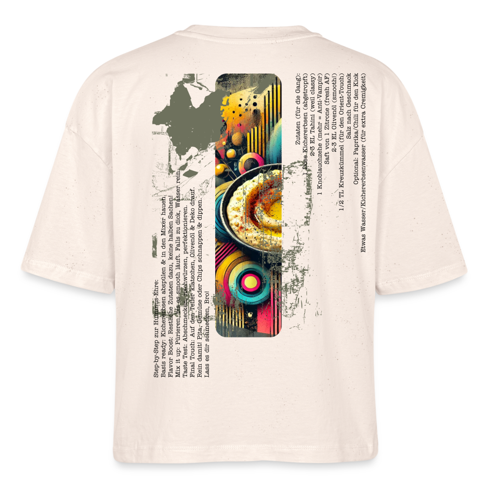 FOOD LOVE Frauen Boxy Bio-T-Shirt Hummus - Naturweiß
