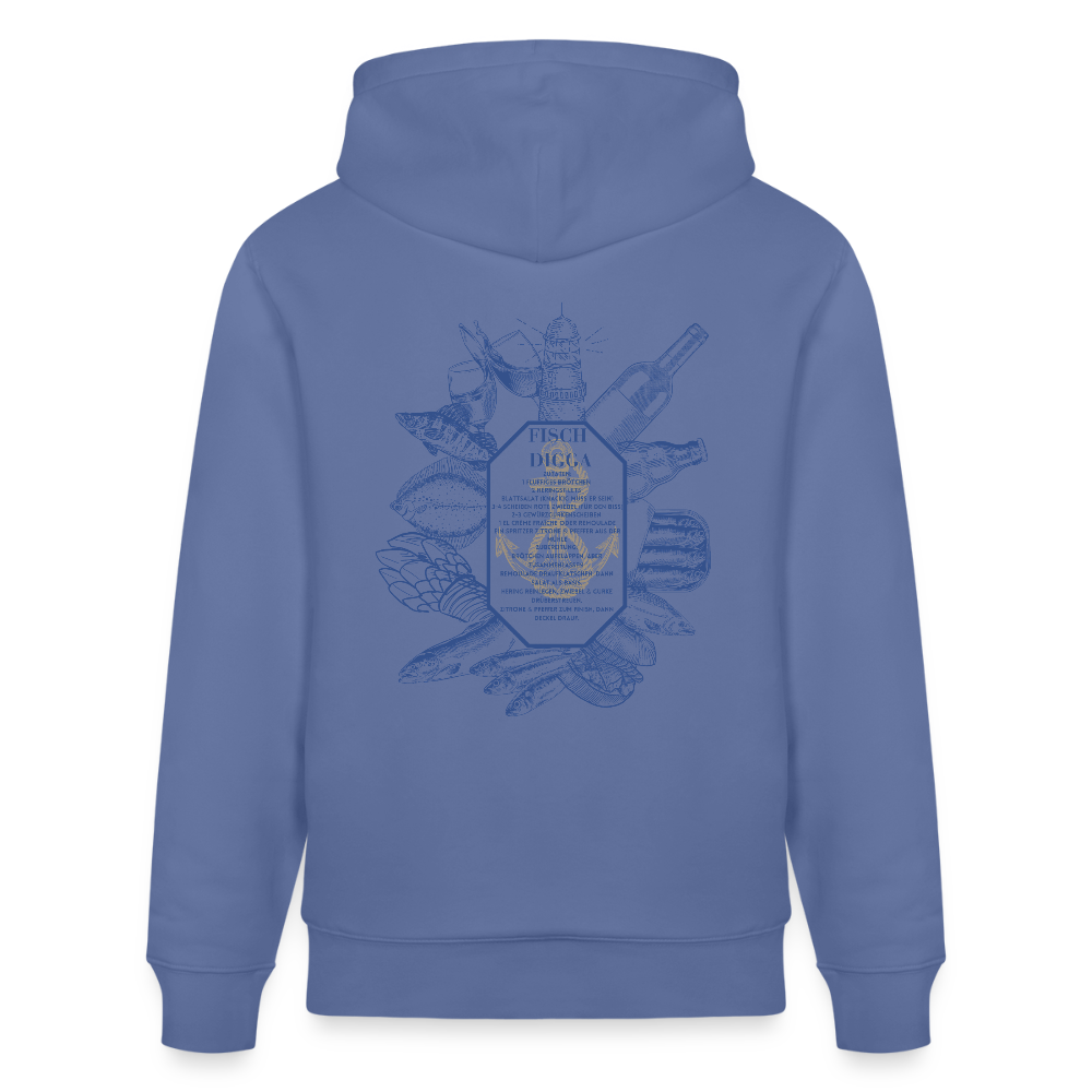 FOOD LOVE Unisex Bio-Hoodie DIGGA - Blau